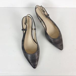 Cole Haan Slingback Juliana Low Heel Silver New